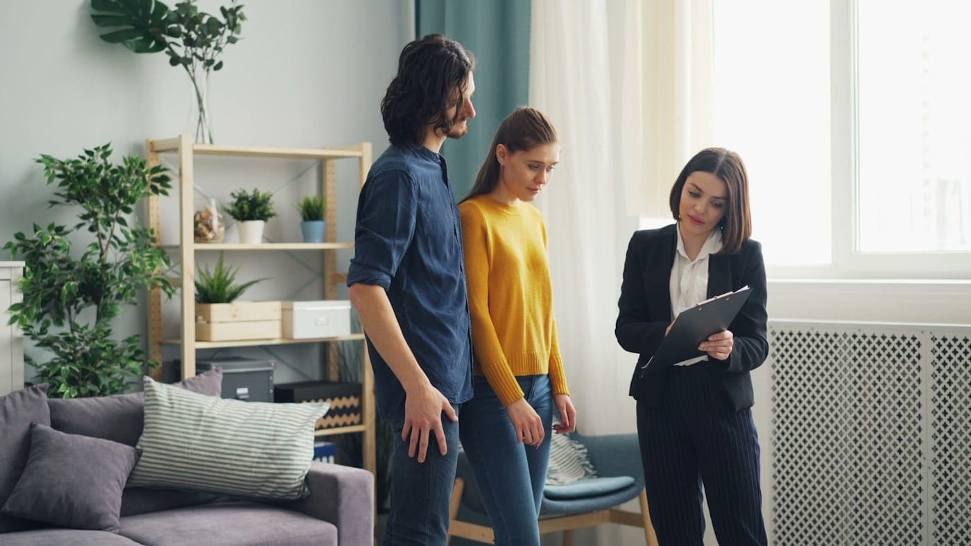 Landlord shaking hands with a property manager