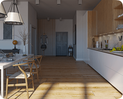 Open-plan residential kitchen